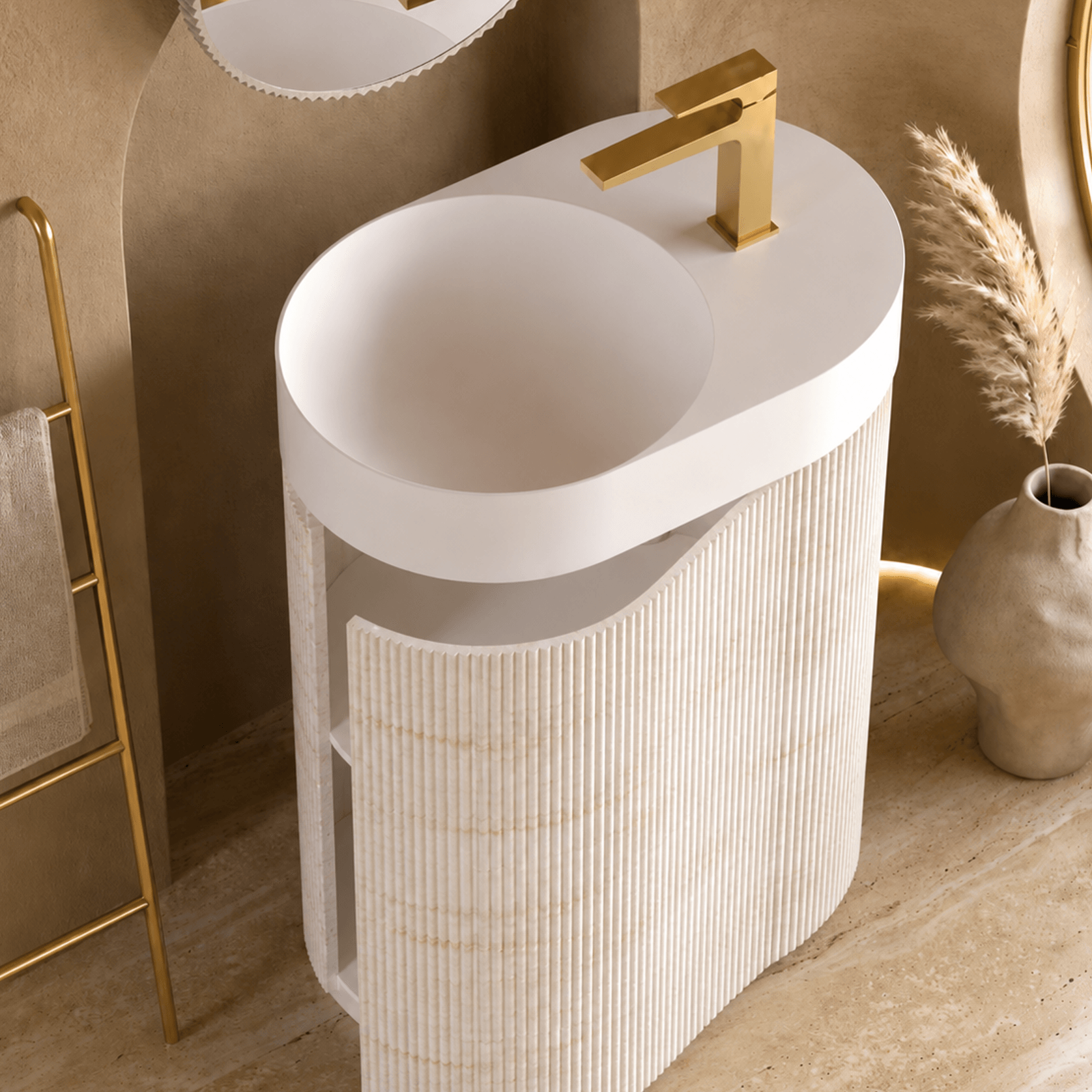 Desert Rock Free Standing Vanity and Basin - DRV003 gallery detail image