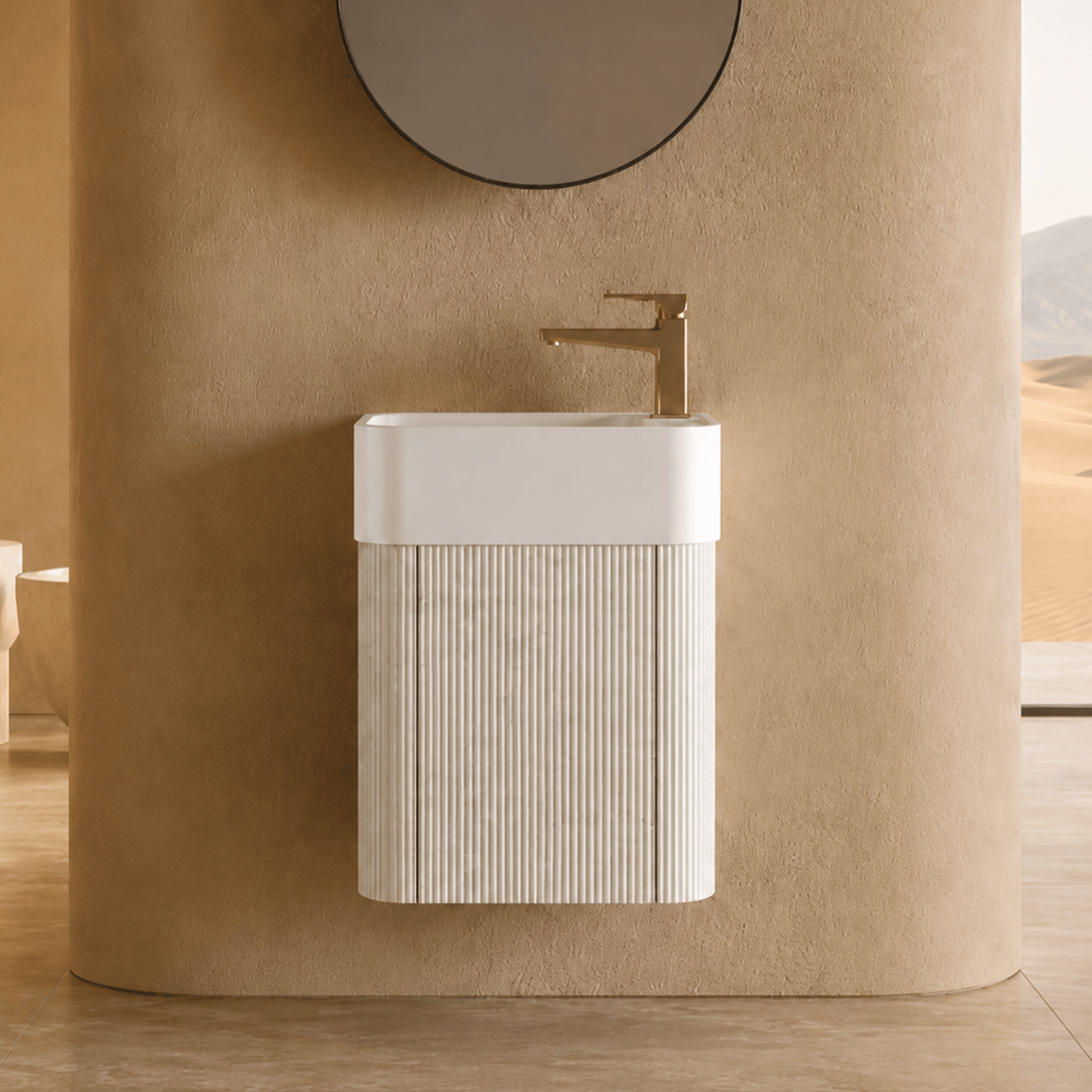Desert Rock Wall Hung Vanity and Basin - DRV018 gallery detail image