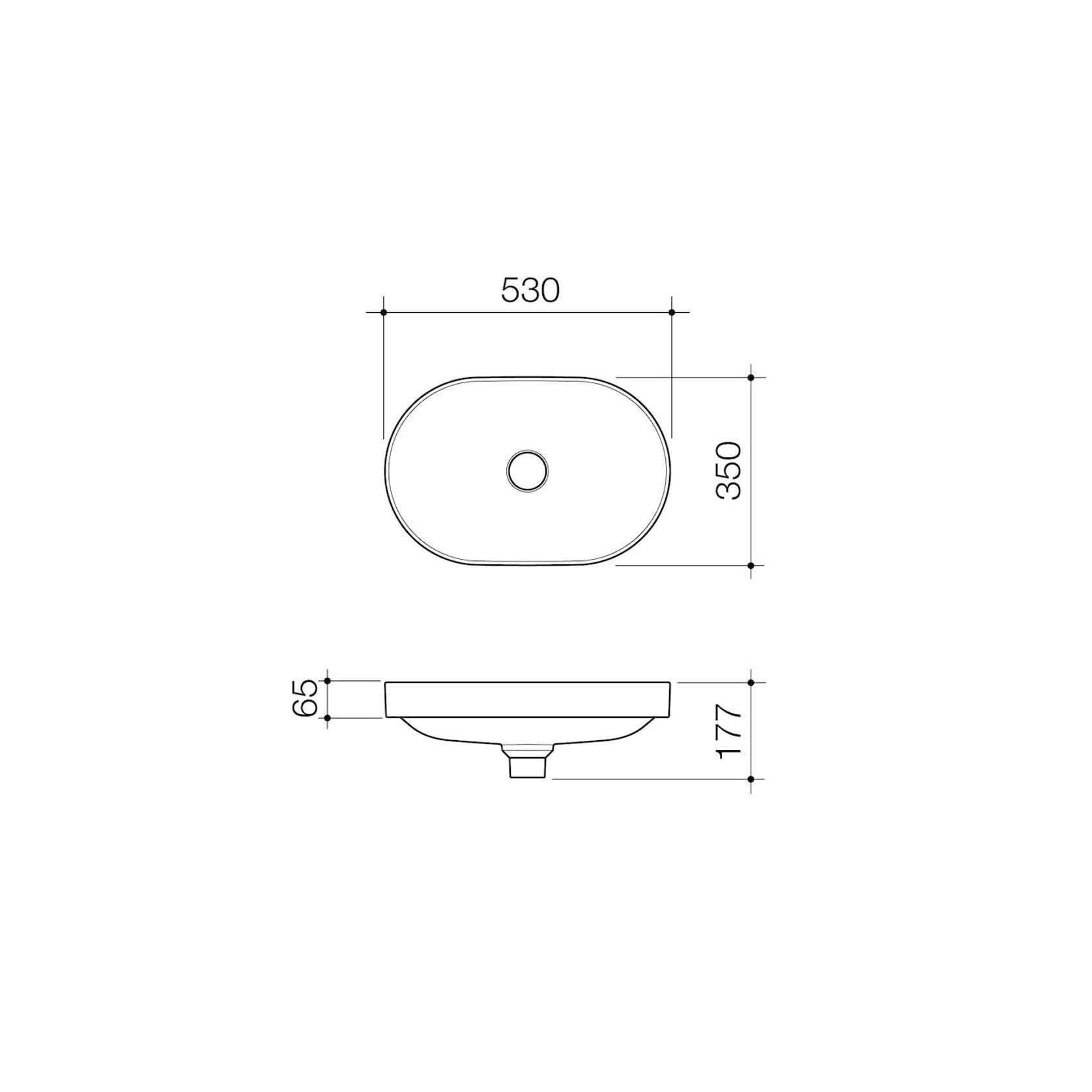 Liano II 530mm Pill Inset Basin - Matte White gallery detail image