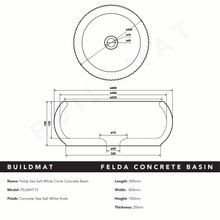 Felda Sea Salt White Fluted Concrete Basin gallery detail image