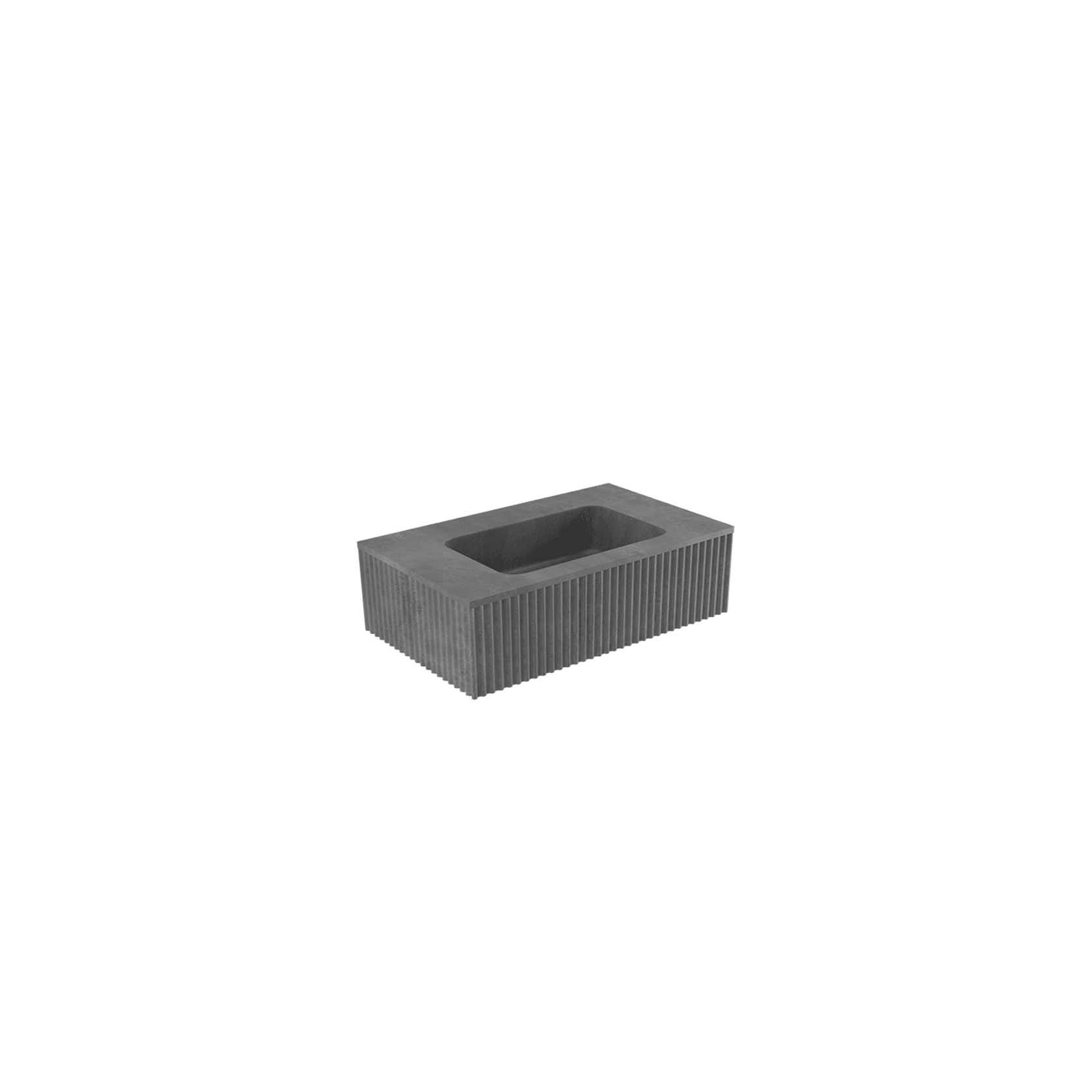 BARE Concrete Fluted Wall Basin 755mm gallery detail image
