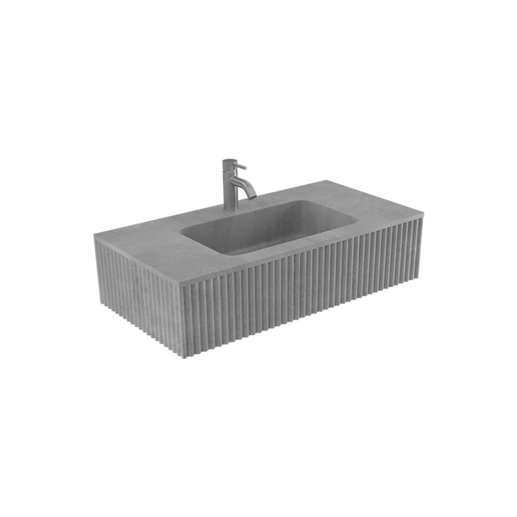 Bare Fluted Wall Basin gallery detail image