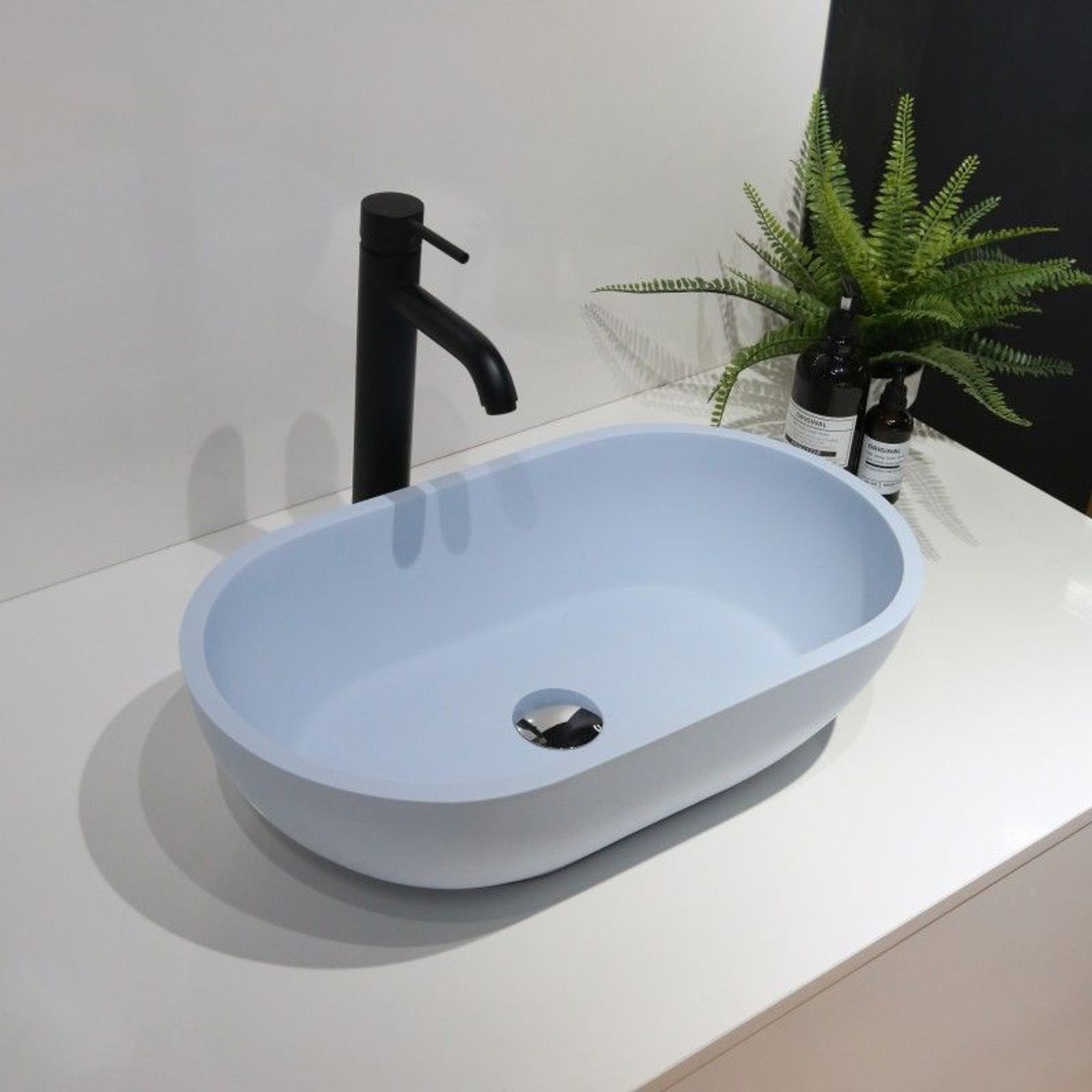 Hugi B1312 Oval 560mm Basin Sky Blue gallery detail image
