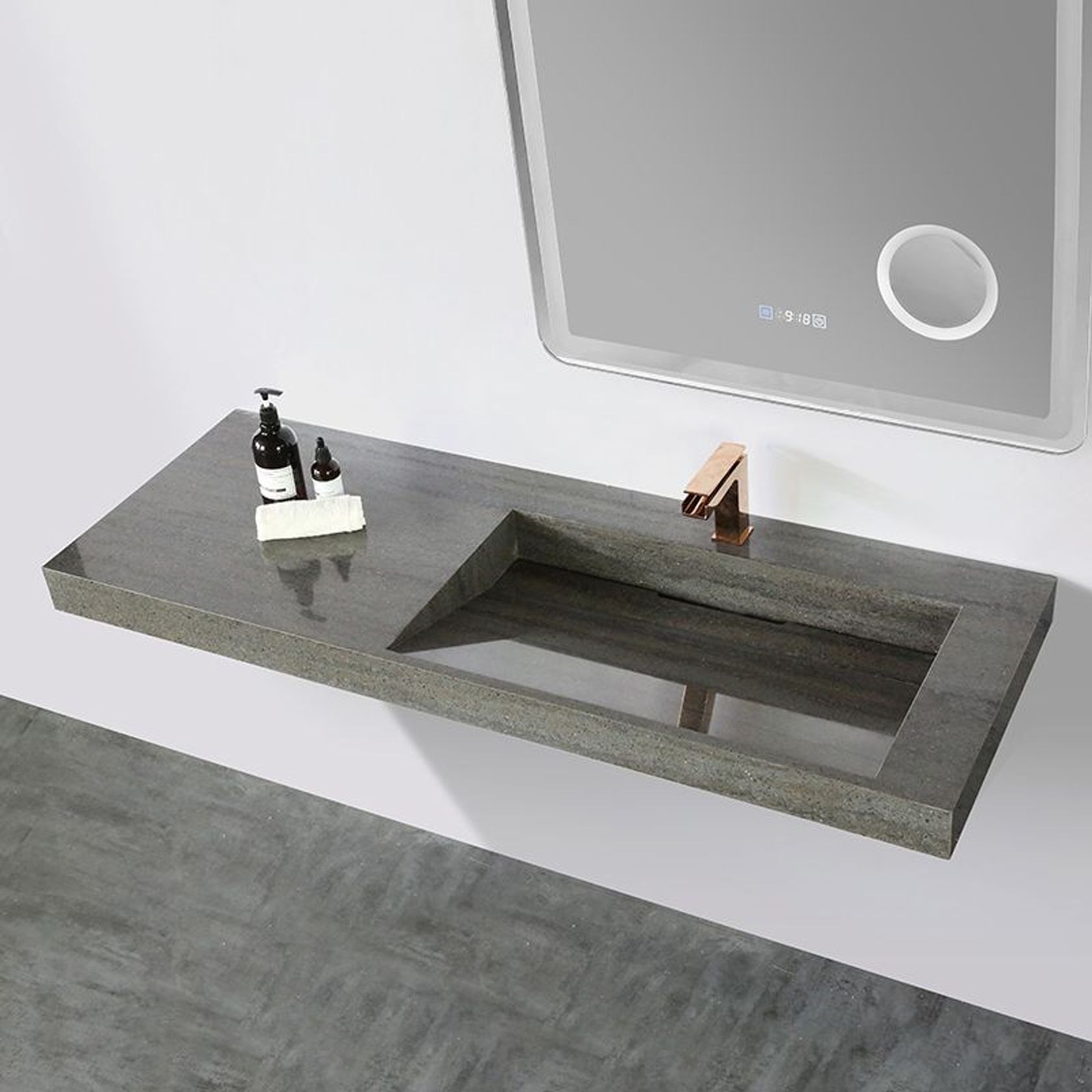 Double Basin Marble Ramp Sink 1500mm gallery detail image