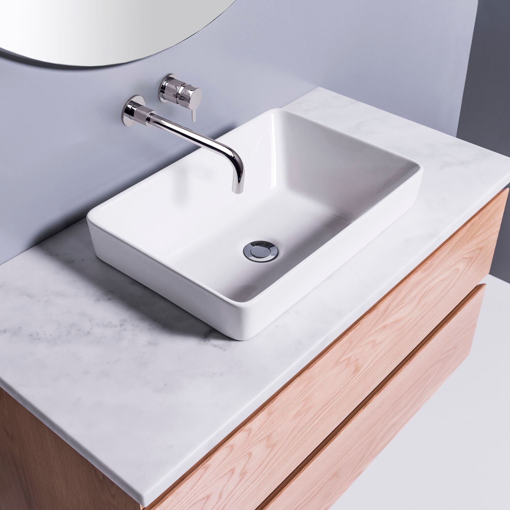 Sleek Rectangle Semi-Recessed Basin gallery detail image