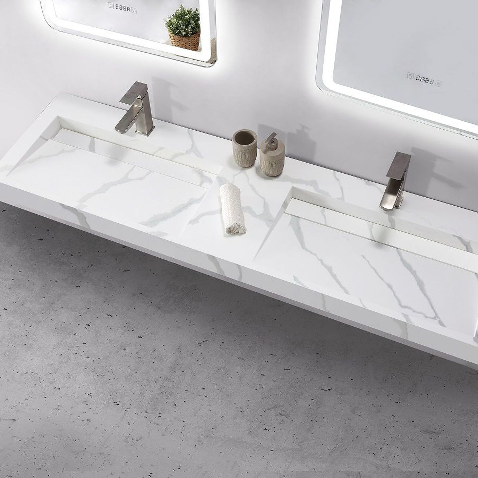 Double Basin Marble Ramp Sink 1500mm gallery detail image