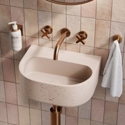 Nelios Concrete Wall Hung Basin | Almond Concrete gallery detail image