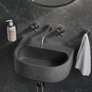 Nelios Concrete Wall-Hung Basin | Grey gallery detail image