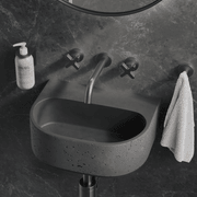 Nelios Concrete Wall-Hung Basin | Grey gallery detail image