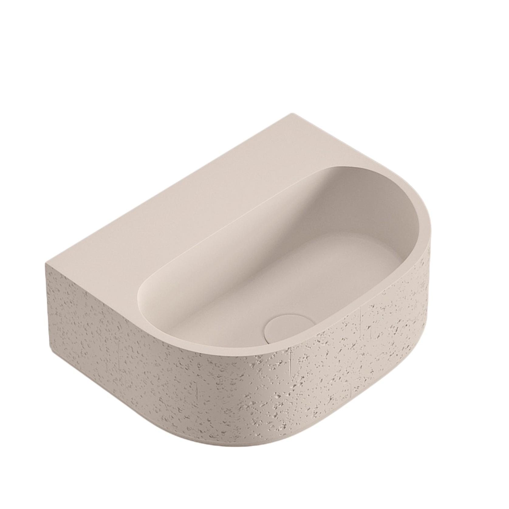 Nelios Concrete Wall Hung Basin | Almond Concrete gallery detail image