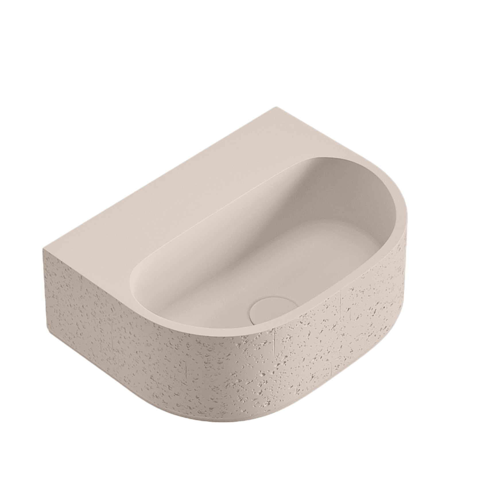 Nelios Concrete Wall Hung Basin | Almond Concrete gallery detail image