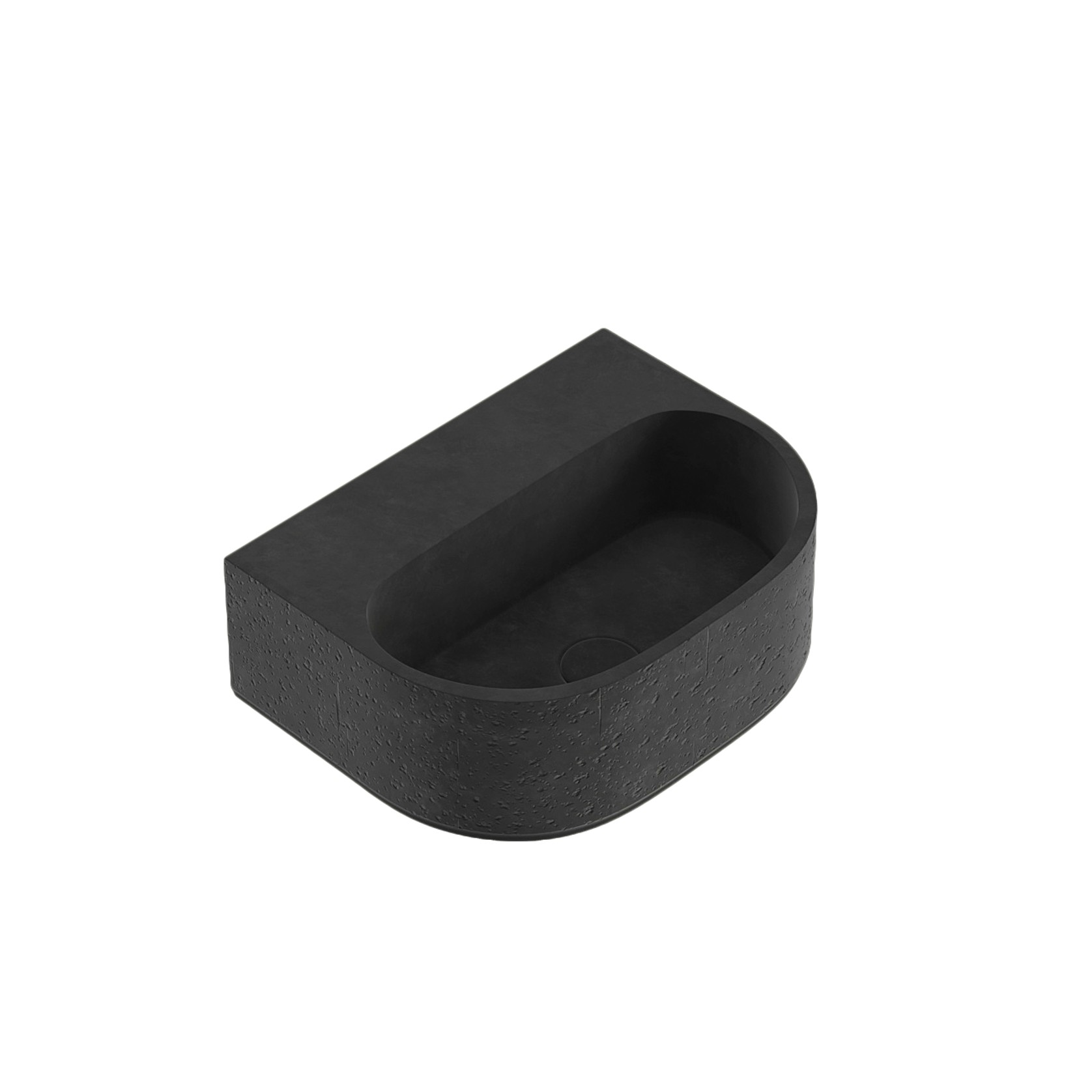 Nelios Concrete Wall-Hung Basin | Grey gallery detail image