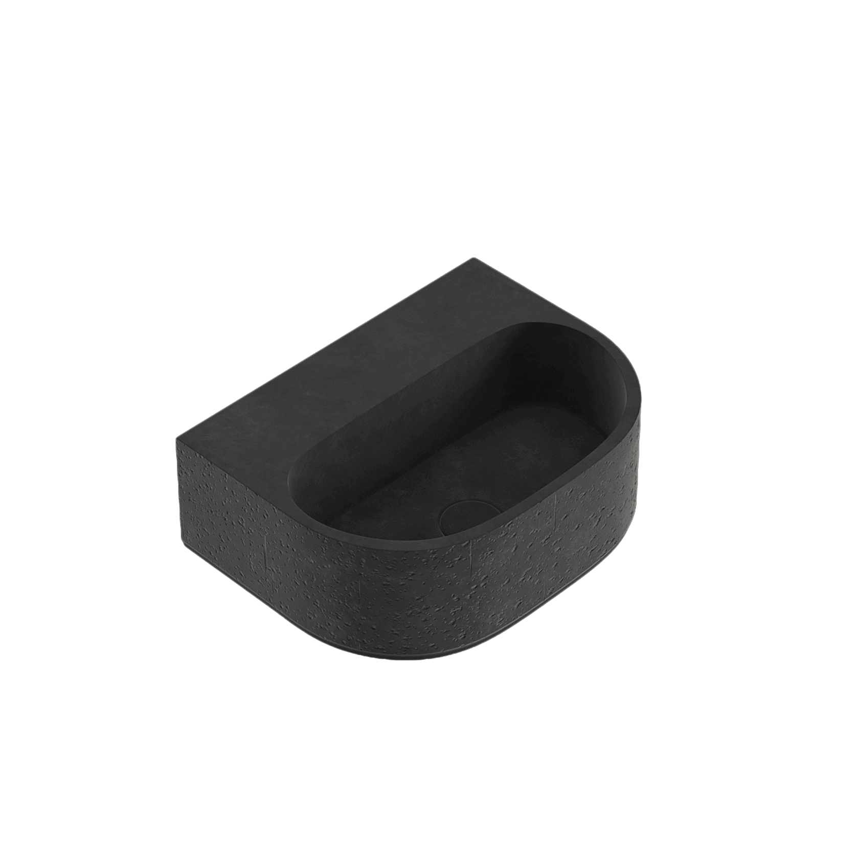 Nelios Concrete Wall-Hung Basin | Grey gallery detail image