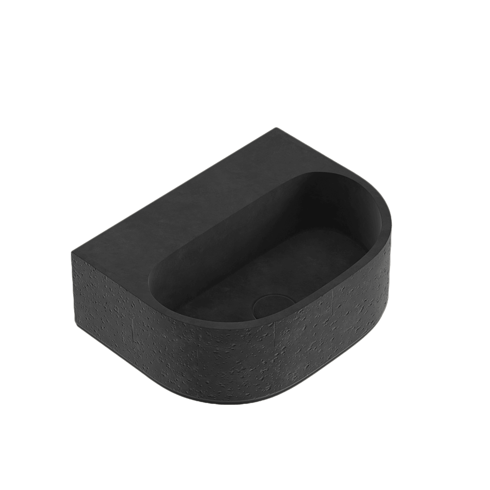 Nelios Concrete Wall-Hung Basin | Grey gallery detail image