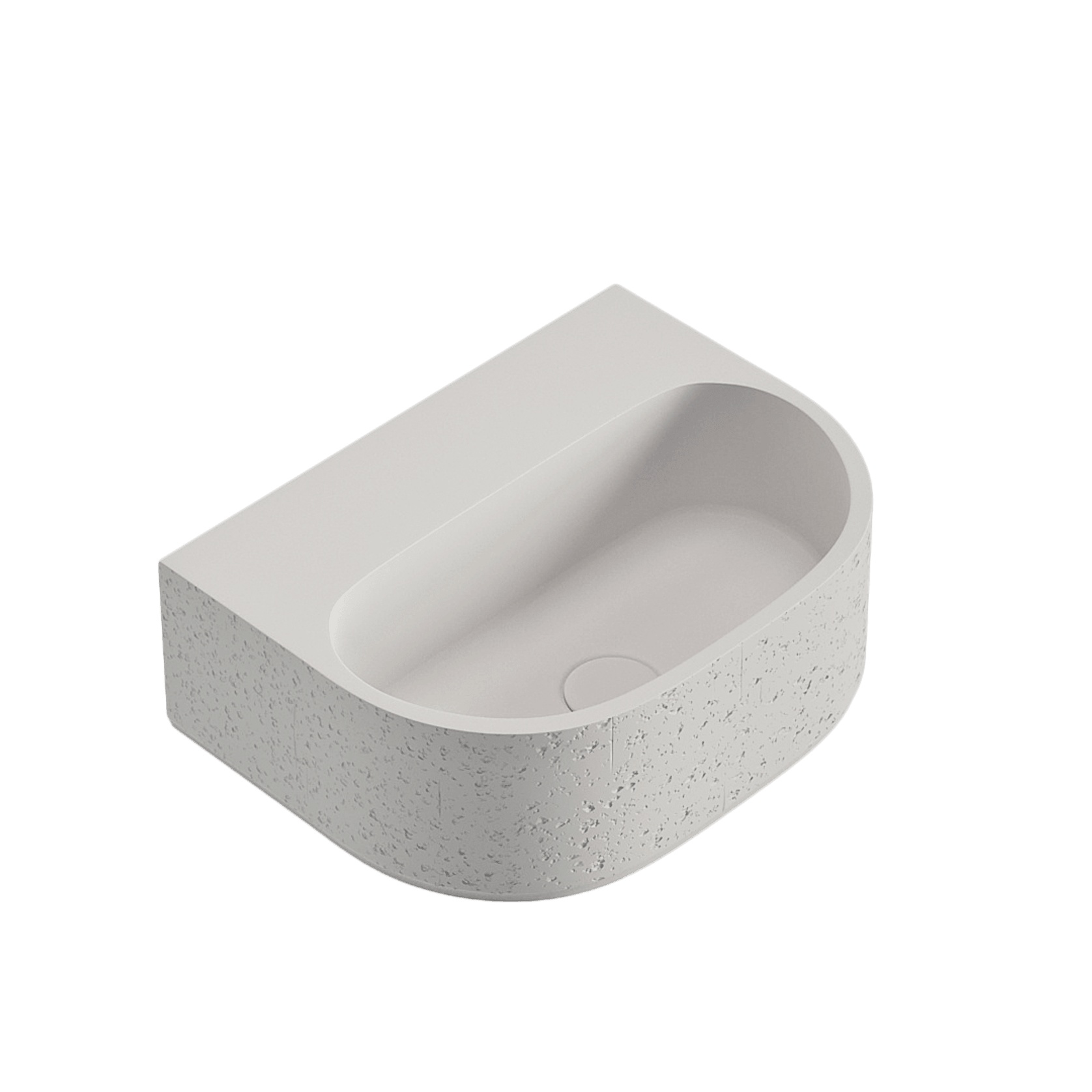 Nelios Concrete Wall Hung Basin | Matte White gallery detail image