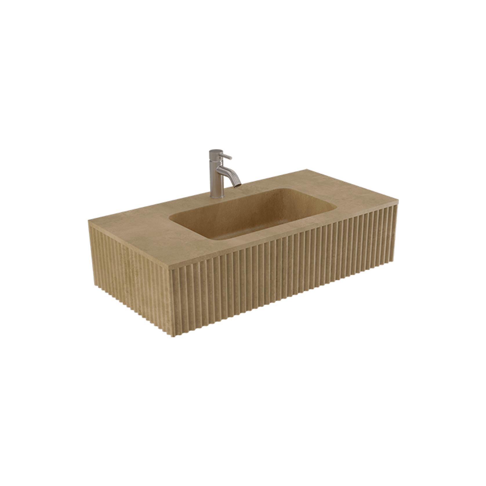 Bare Fluted Wall Basin gallery detail image