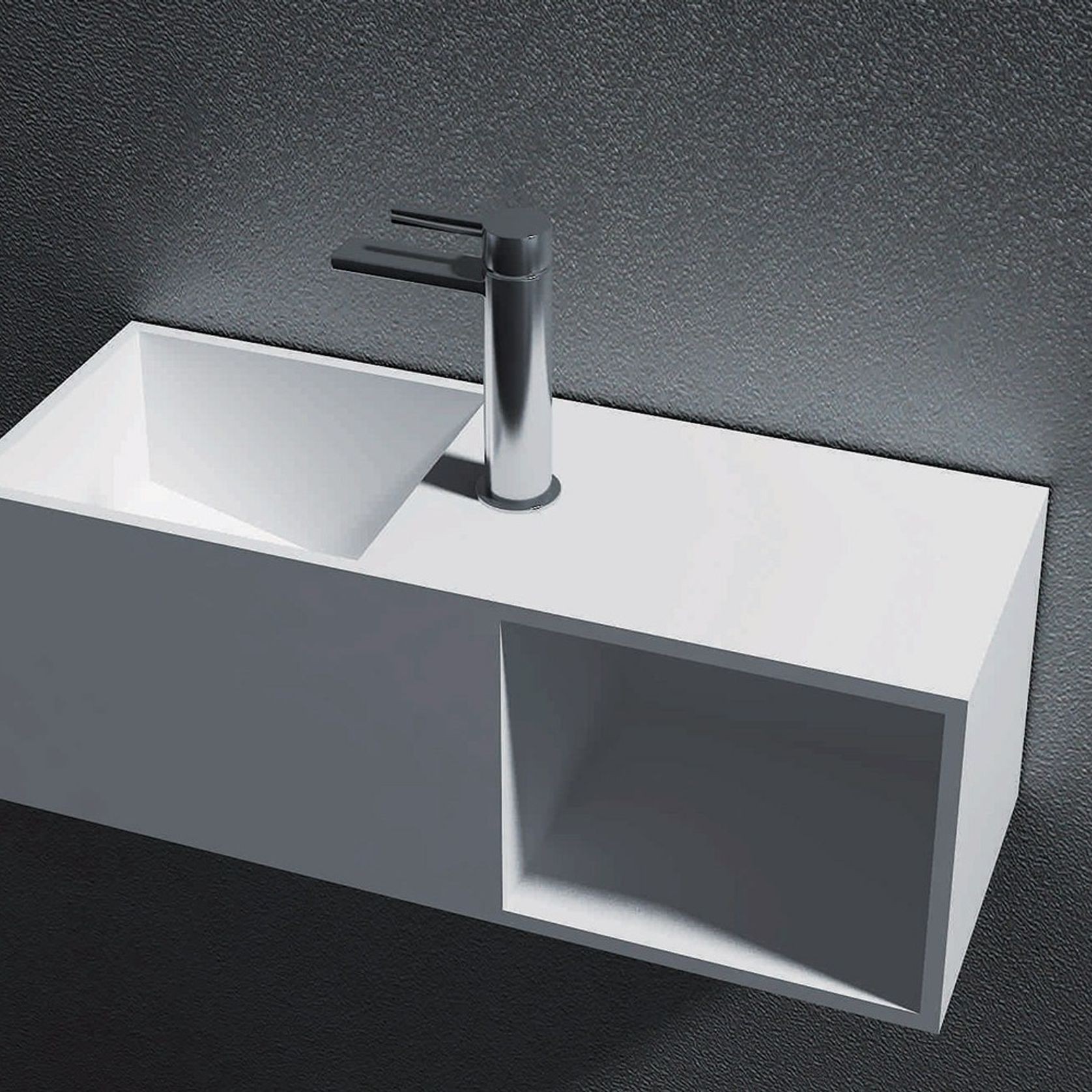 Plano 200 Wall Hung Basin - Small Bathroom Vanity gallery detail image
