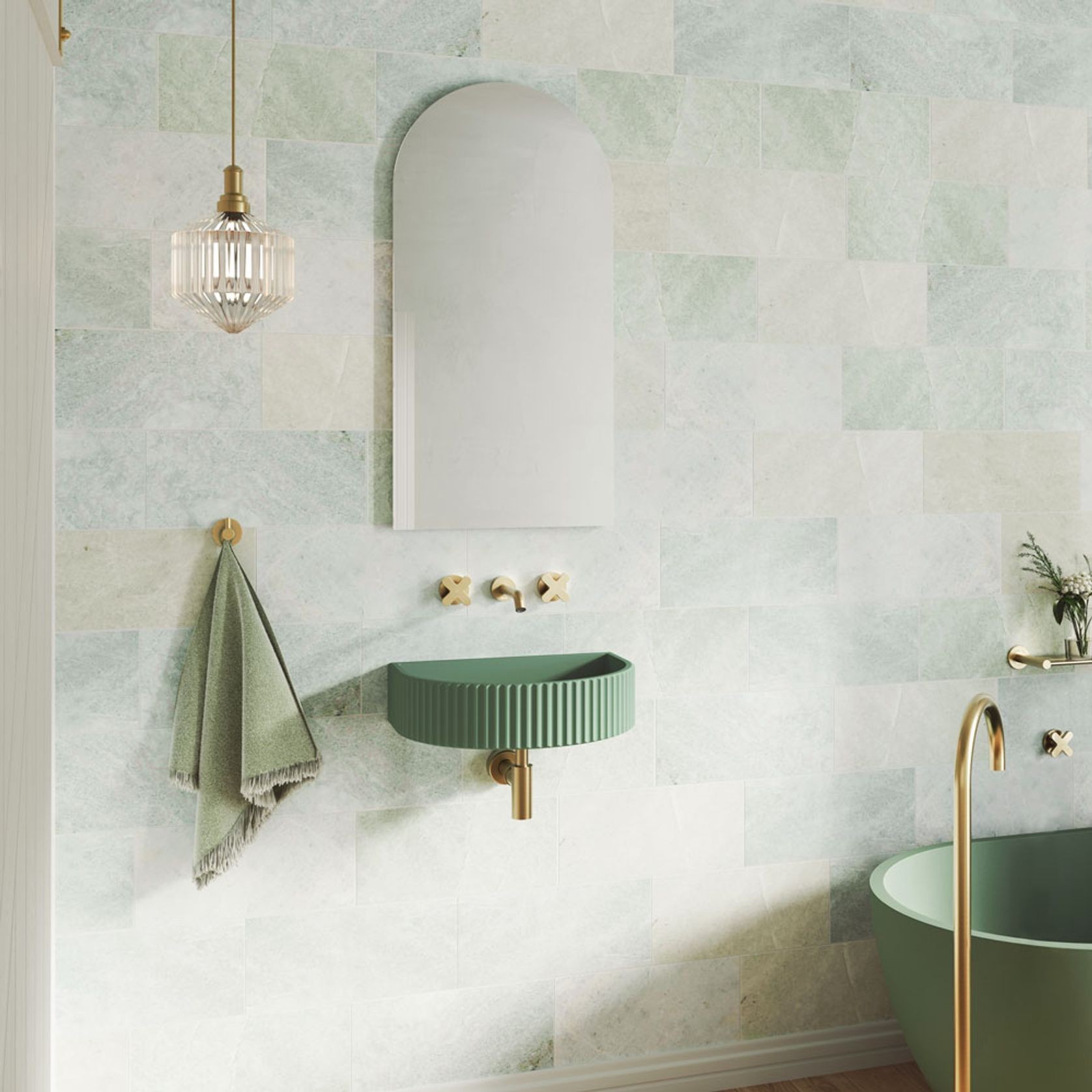 Valentina Fluted Arch Concrete Wall Basins gallery detail image