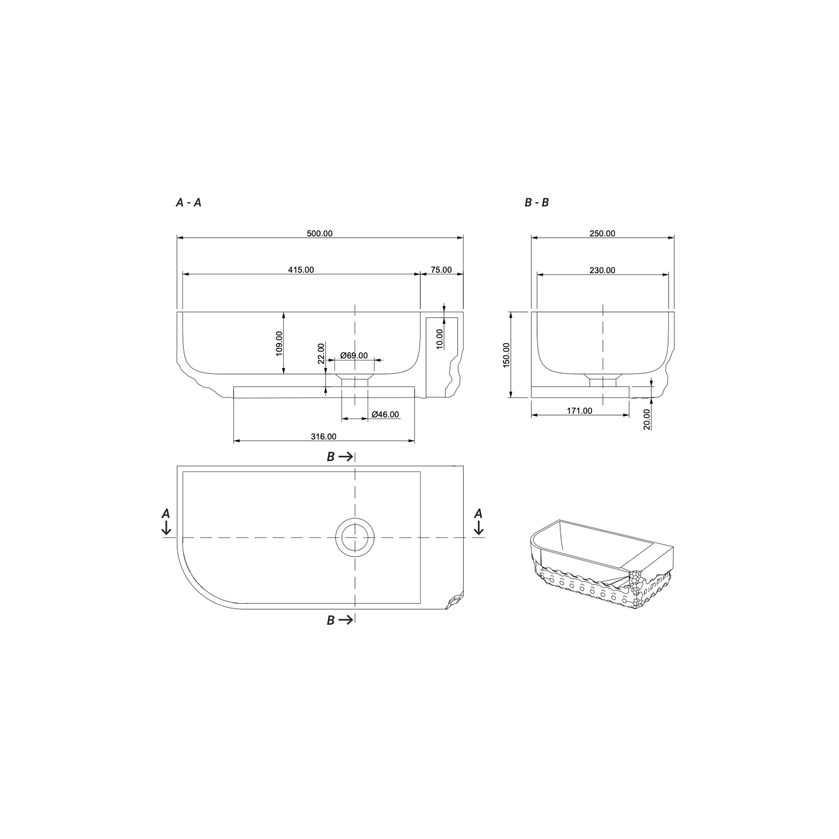 Aqvato Allen (A.H4) Bathroom Basin gallery detail image