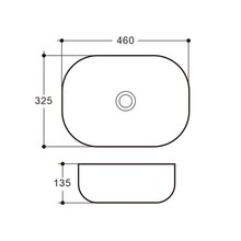 Urbino 460 Slim Black Edge Above Counter Basin gallery detail image