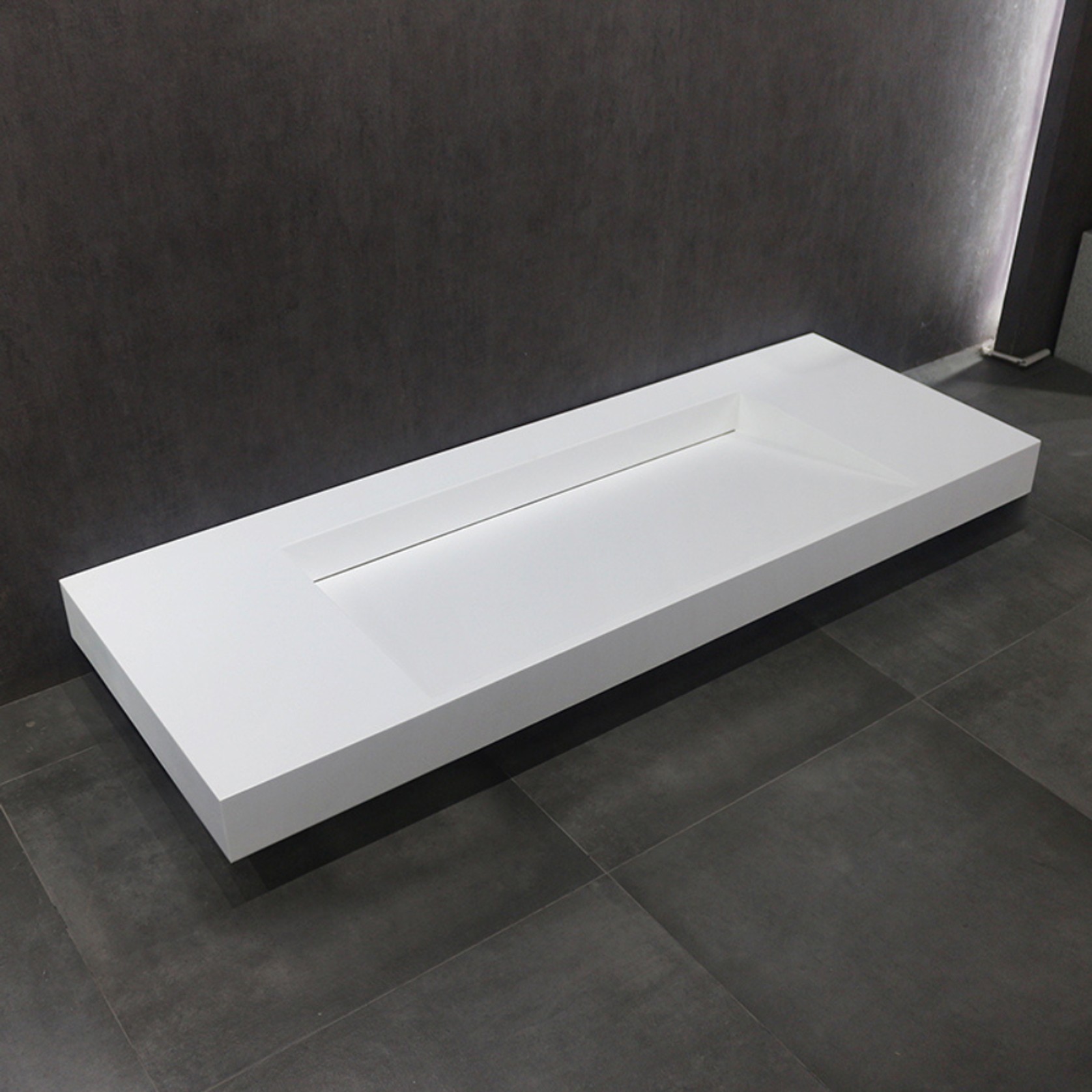 Ramp Basin Wall Hung Matte White 1524mm B6060 gallery detail image