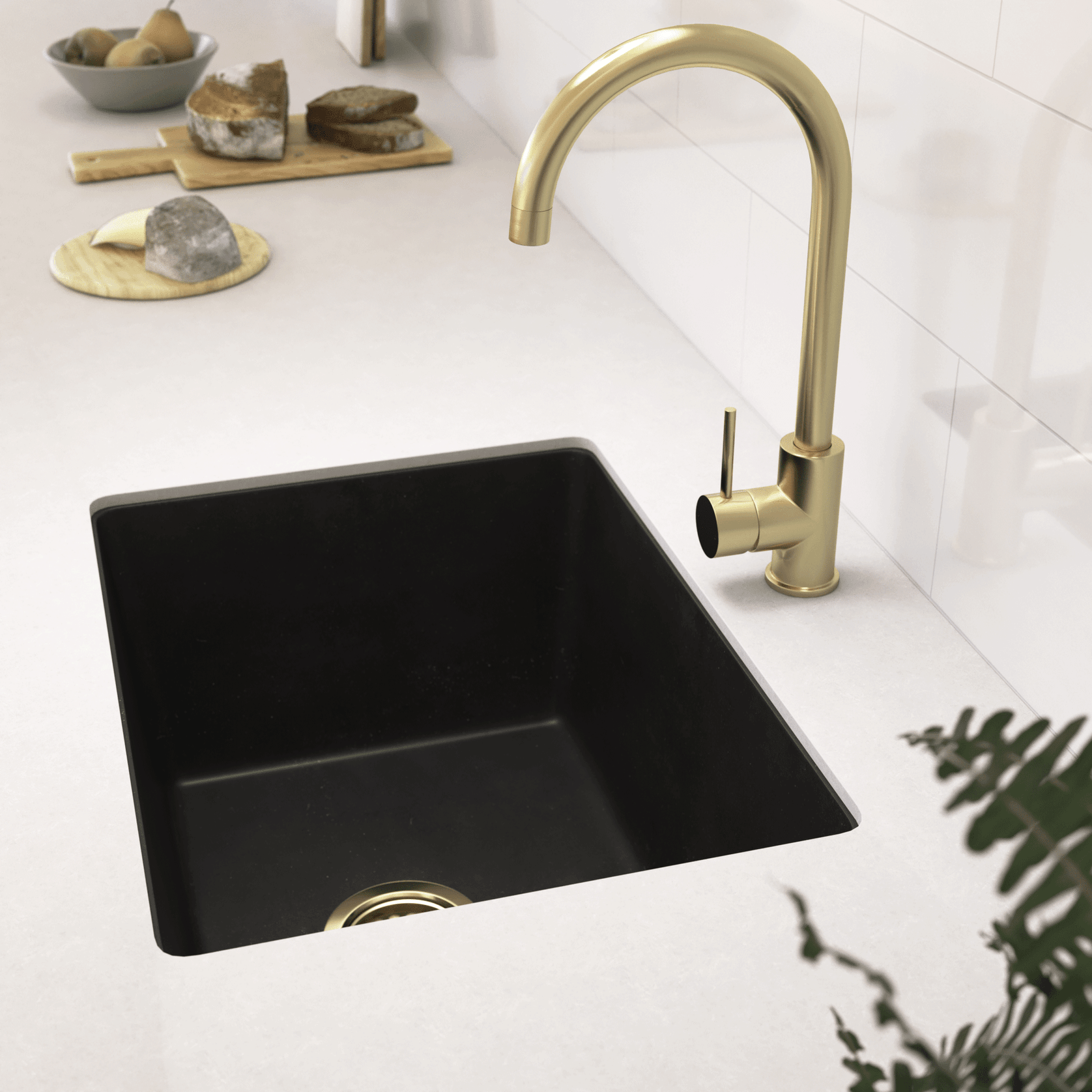 Vera Single Sink | Black Granite gallery detail image