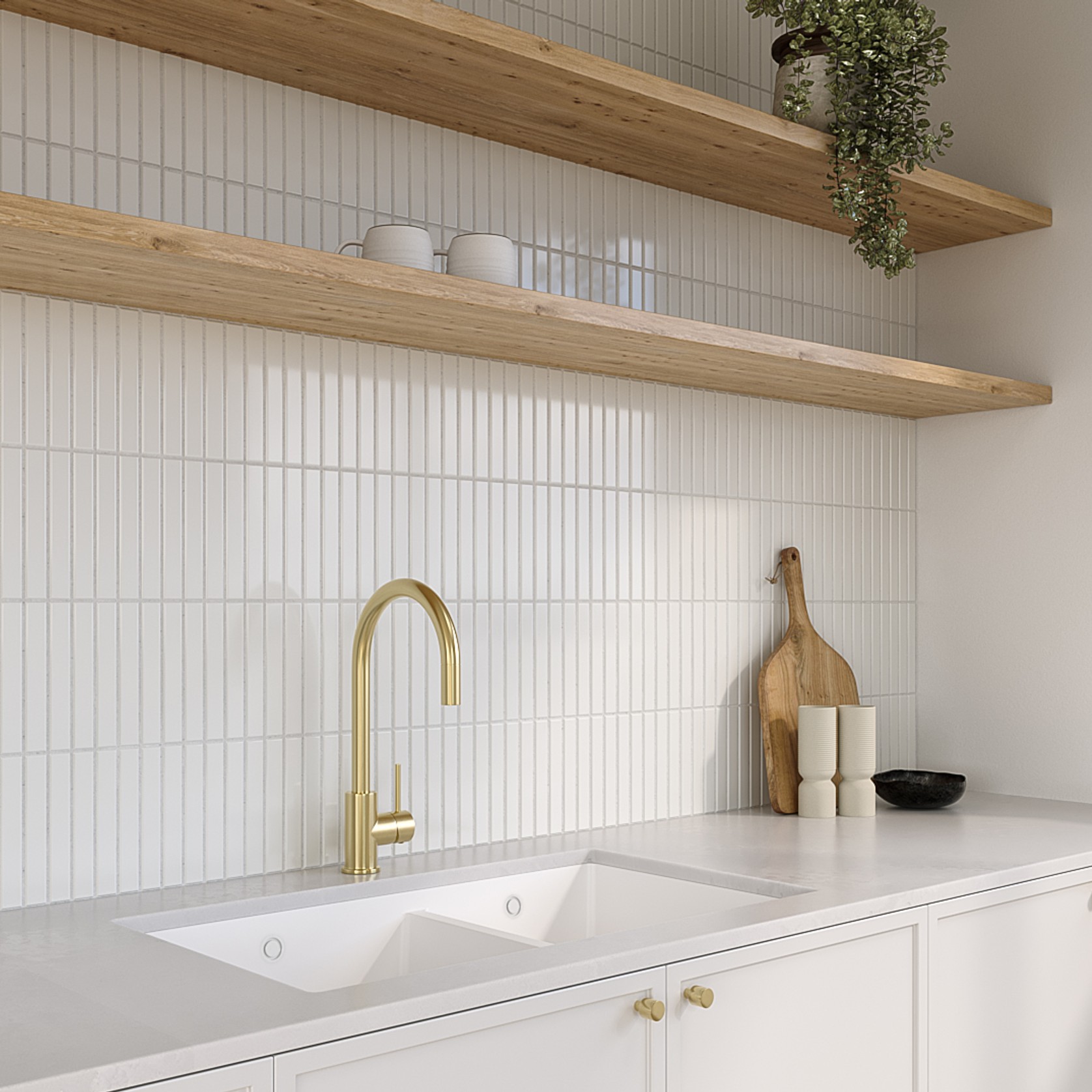 Vienna Double Sink 760mm | White Granite (Overflow) gallery detail image