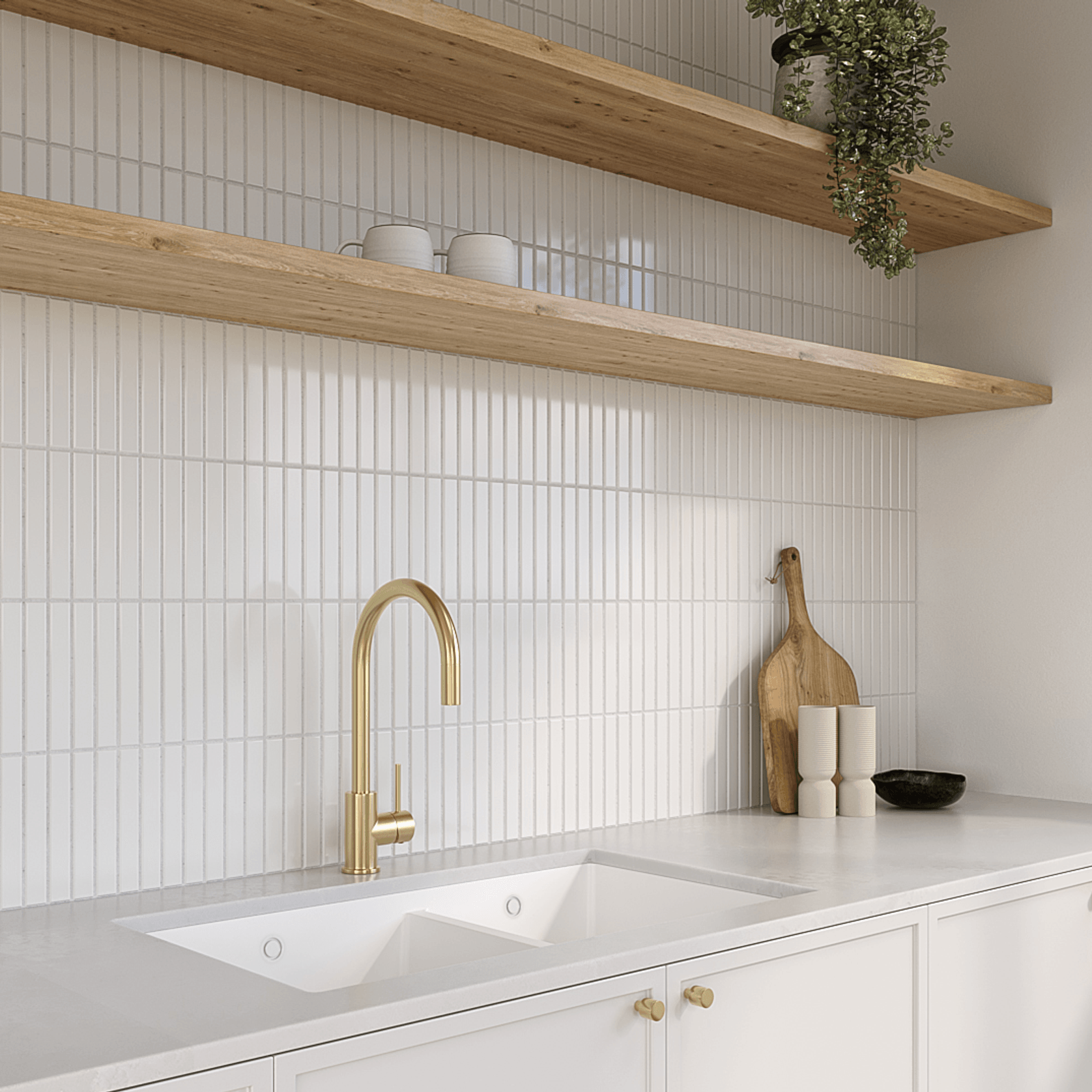 Vienna Double Sink 760mm | White Granite (Overflow) gallery detail image