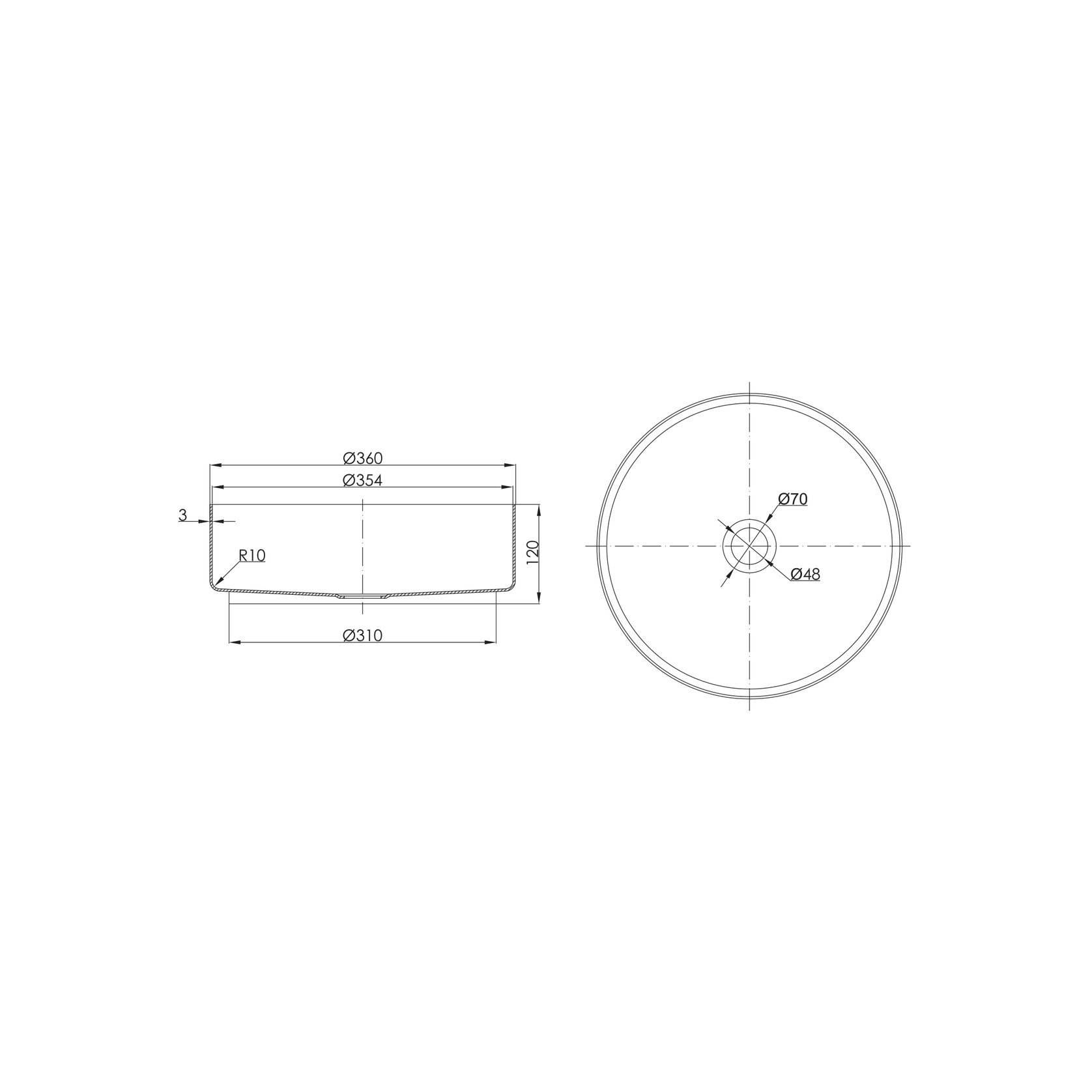 Verotti Stainless Basin 360 x 120mm Brushed Stainless gallery detail image