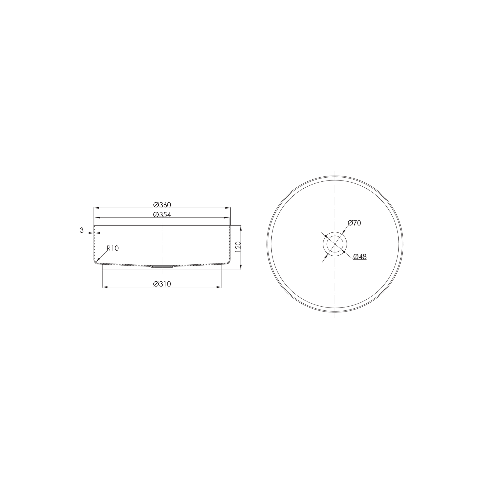 Verotti Stainless Basin 360 x 120mm Brushed Stainless gallery detail image