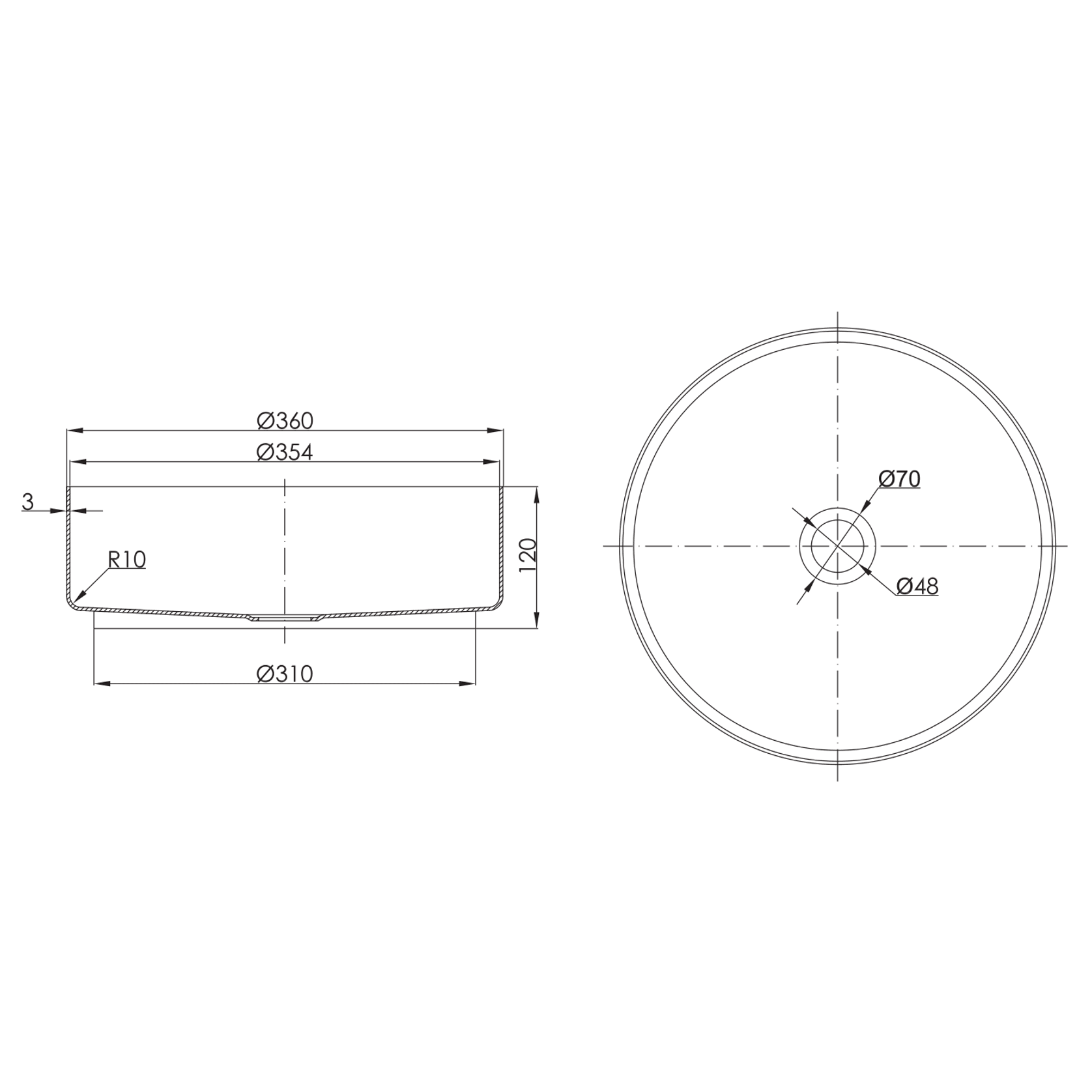 Verotti Stainless Basin 360 x 120mm Gun Metal gallery detail image