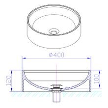 iStone Round Basin 400 x 105mm Gloss White gallery detail image