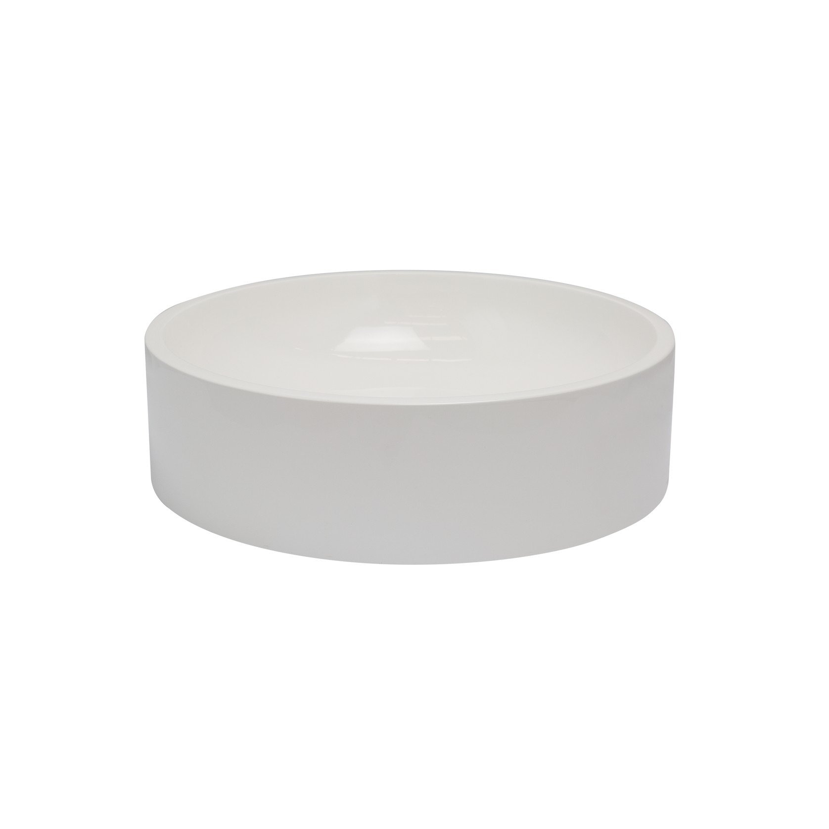 iStone Round Basin 400 x 105mm Gloss White gallery detail image