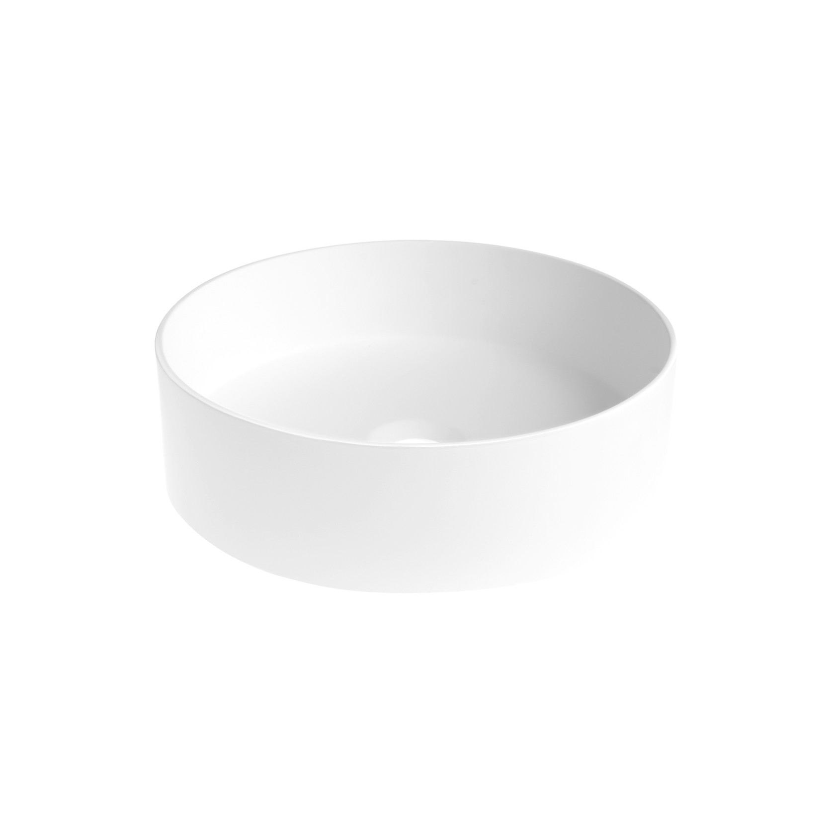 iStone Round Basin 380 x 110mm Matte White gallery detail image