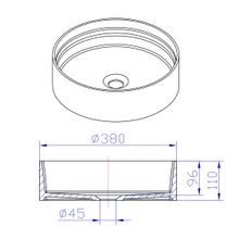 iStone Round Basin 380 x 110mm Snow Quartz gallery detail image