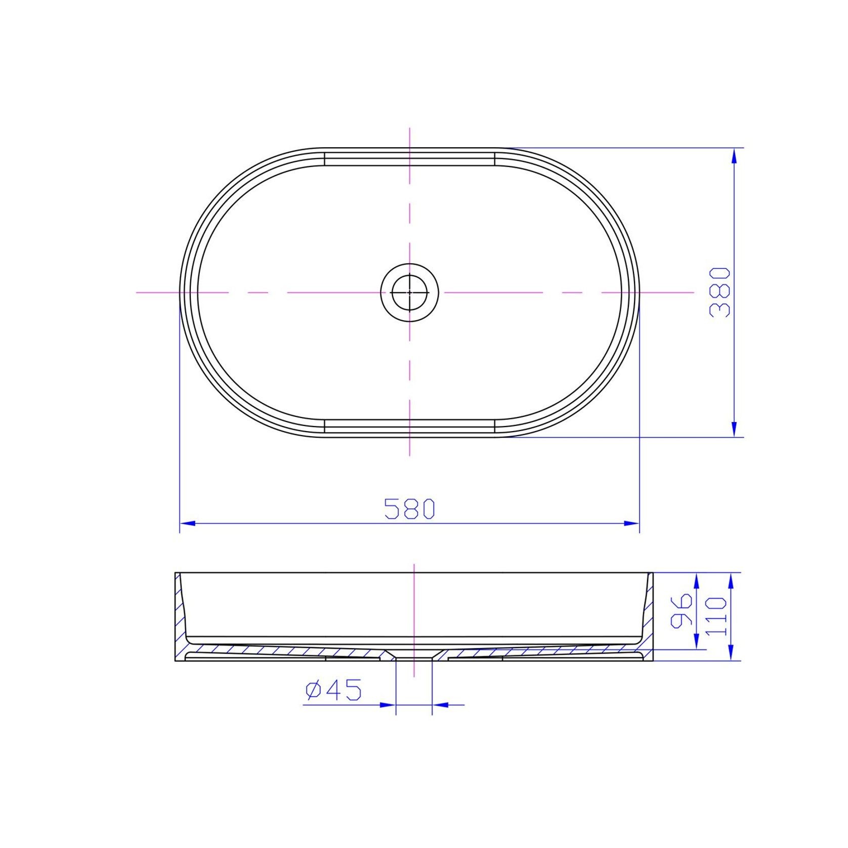 iStone Oval Basin 580 x 380 x 110mm Matte Black gallery detail image
