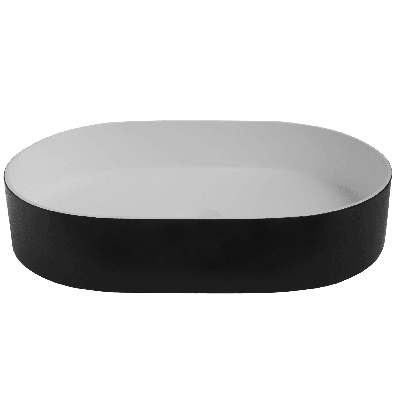 iStone Oval Basin 580 x 380 x 110mm Matte Black gallery detail image