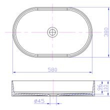 iStone Oval Basin 580 x 380 x 110mm Gloss White gallery detail image