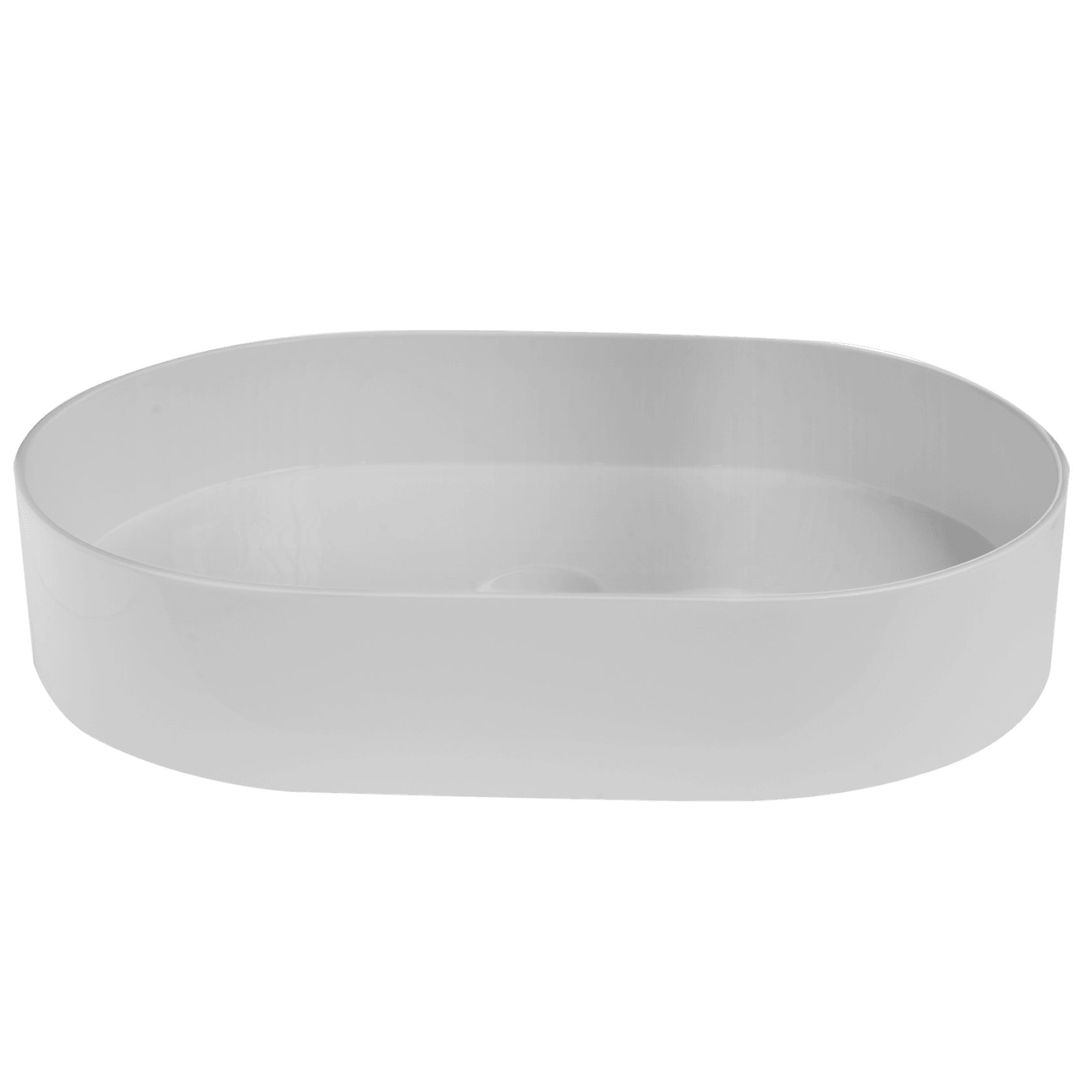 iStone Oval Basin 580 x 380 x 110mm Gloss White gallery detail image