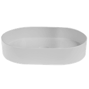 iStone Oval Basin 580 x 380 x 110mm Gloss White gallery detail image