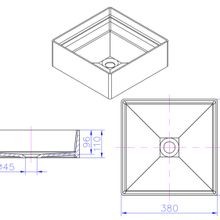 iStone Square Basin 380 x 380 x 110mm Gloss White gallery detail image