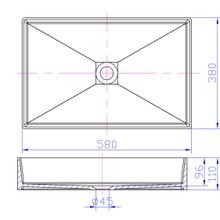iStone Rectangle Basin 580 x 380 x 110mm Matte Black gallery detail image