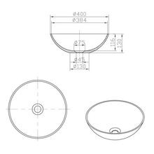 iStone Round Basin 400 x 130mm Carbon Quartz gallery detail image