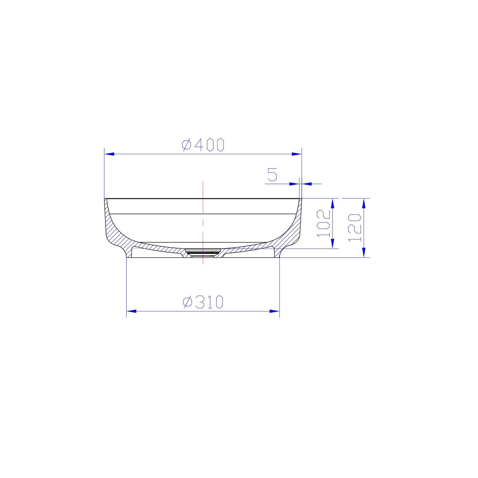 iStone Round Basin 400mm Matte White gallery detail image