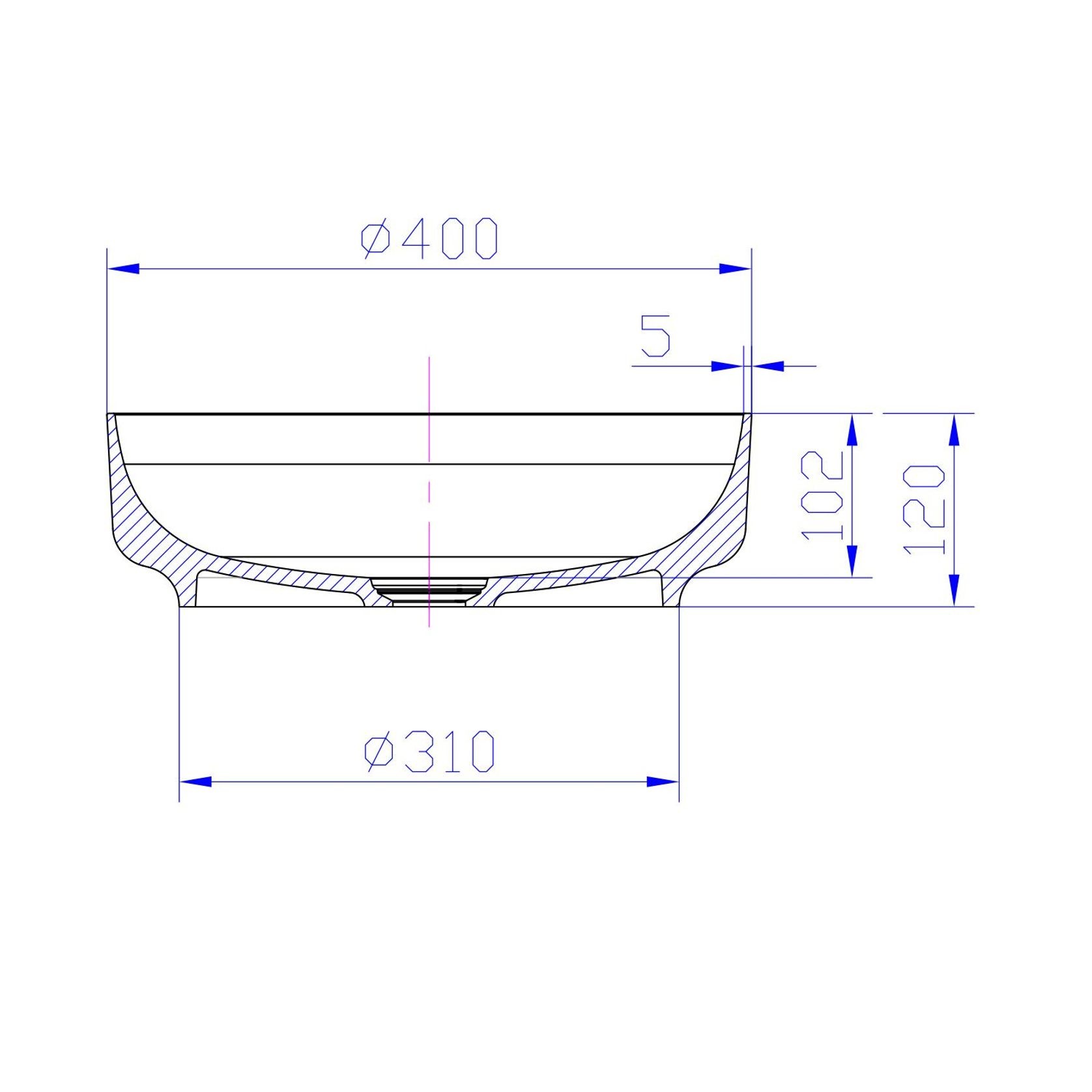 iStone Round Basin 400mm Matte White gallery detail image