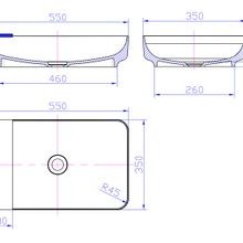 iStone Carre Basin 550mm Matte White (With Tray) gallery detail image