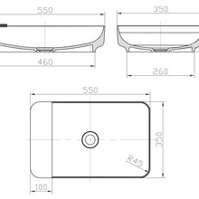 iStone Carre Basin 550mm Gloss White (With Tray) gallery detail image