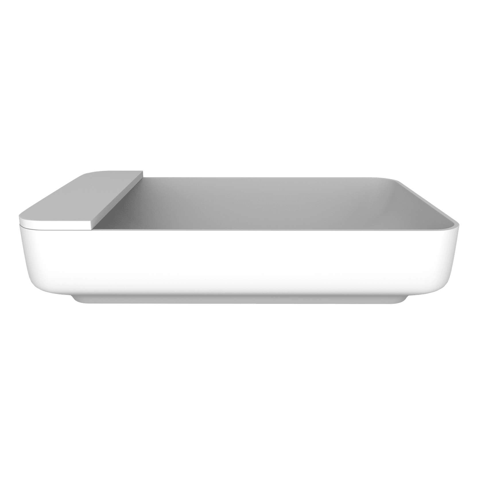 iStone Carre Basin 550mm Gloss White (With Tray) gallery detail image