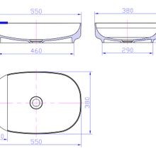 iStone Ovale Basin 550mm Gloss White (With Tray) gallery detail image
