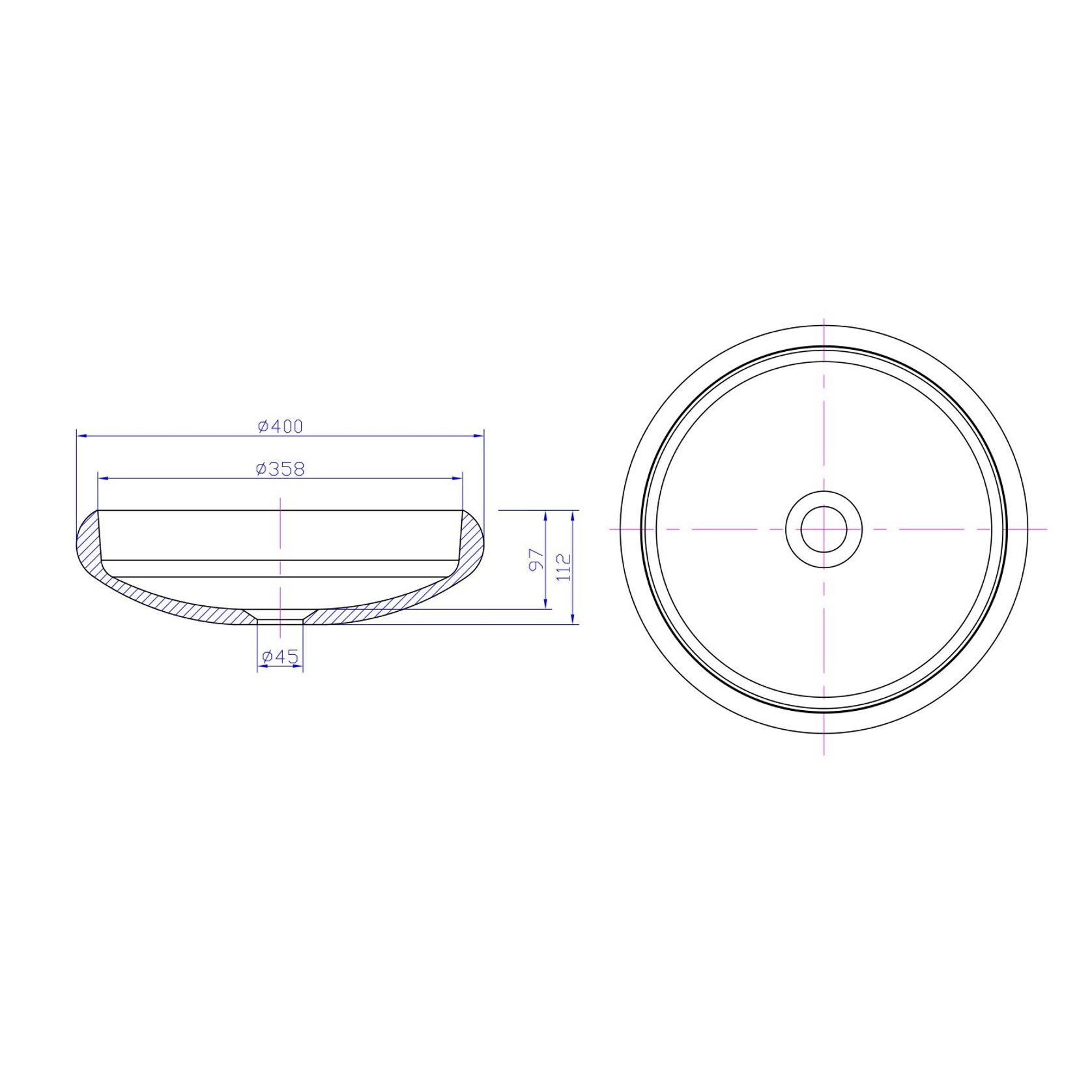 iStone Flotte Basin 400mm Matte White gallery detail image